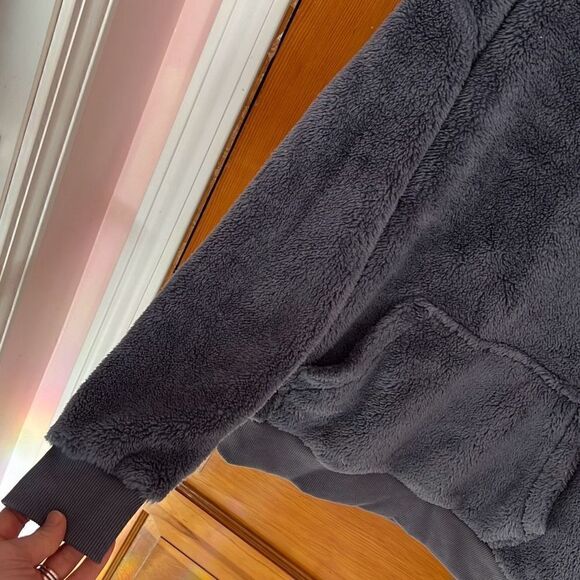 Muted Blue Fuzzy Blue Hoodie Sweatshirt Medium - Picture 2 of 5